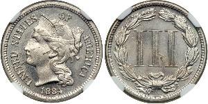 3 Цент США (1776 - ) Нікель/Мідь 
