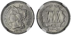 3 Цент США (1776 - ) Нікель/Мідь 