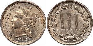 3 Цент США (1776 - ) Нікель/Мідь 