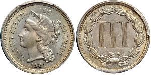 3 Цент США (1776 - ) Нікель/Мідь 
