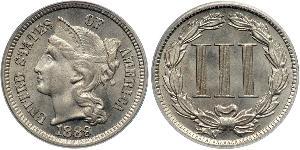 3 Цент США (1776 - ) Нікель/Мідь 