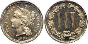 3 Цент США (1776 - ) Нікель/Мідь 