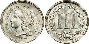 3 Цент США (1776 - ) Нікель/Мідь 