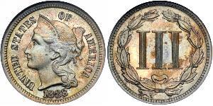 3 Цент США (1776 - ) Нікель/Мідь 