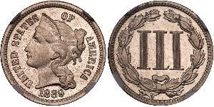 3 Цент США (1776 - ) Нікель/Мідь 