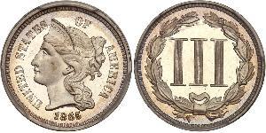 3 Цент США (1776 - ) Нікель/Мідь 