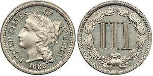 3 Цент США (1776 - ) Нікель/Мідь 