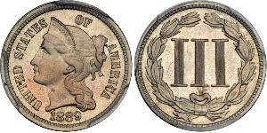 3 Цент США (1776 - ) Нікель/Мідь 