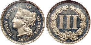 3 Цент США (1776 - ) Нікель/Мідь 