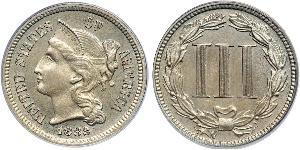 3 Цент США (1776 - ) Нікель/Мідь 