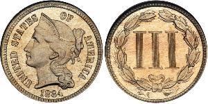 3 Цент США (1776 - ) Нікель/Мідь 