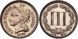 3 Цент США (1776 - ) Нікель/Мідь 