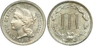 3 Цент США (1776 - ) Нікель/Мідь 