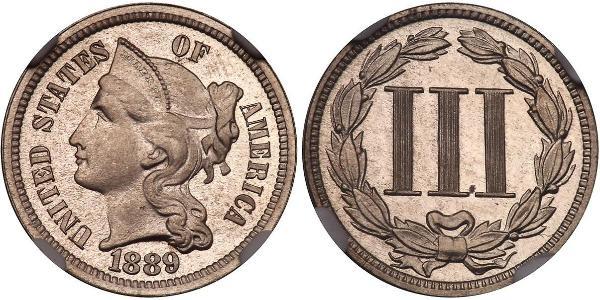 3 Цент США (1776 - ) Нікель/Мідь 