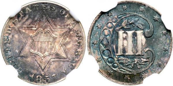 3 Цент США (1776 - ) Серебро/Медь 