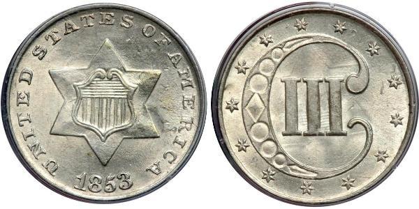 3 Цент США (1776 - ) Серебро/Медь 