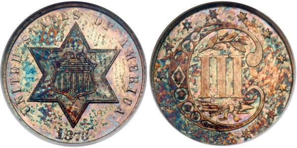 3 Цент США (1776 - ) Серебро/Медь 