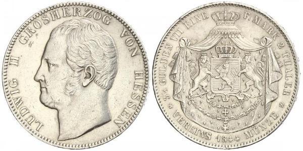3½ Гульден / 2 Талер Великое герцогство Гессен (1806 - 1918) Срібло Louis II, Grand Duke of Hesse