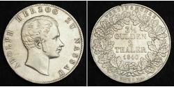 3½ Гульден / 2 Талер Герцогство Нассау (1806 - 1866) Срібло Адольф I (великий герцог Люксембургу)