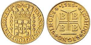 4000 Reis Brasilien Gold Johann V. von Portugal (1689-1750)