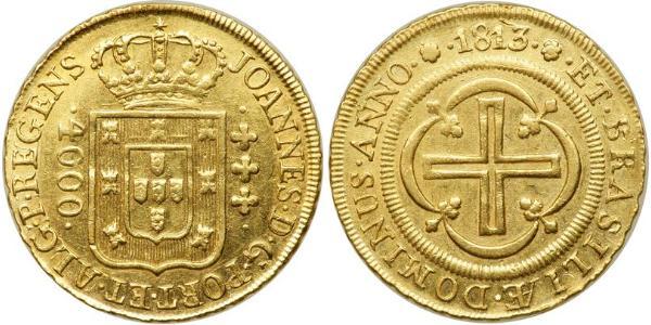 4000 Reis Brasilien Gold Johann VI. von Portugal  (1767-1826)