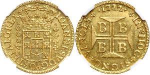 4000 Reis Brazil Gold John V of Portugal (1689-1750)