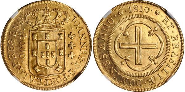 4000 Reis Brazil Gold John VI of Portugal (1767-1826)