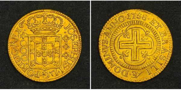 4000 Reis Brazil Gold Joseph I of Portugal (1714-1777)