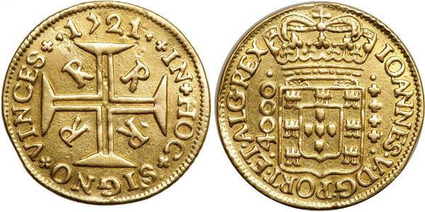 4000 Reis Brazil Gold John V of Portugal (1689-1750)