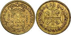 4000 Reis Brasile Oro Giovanni V del Portogallo (1689-1750)