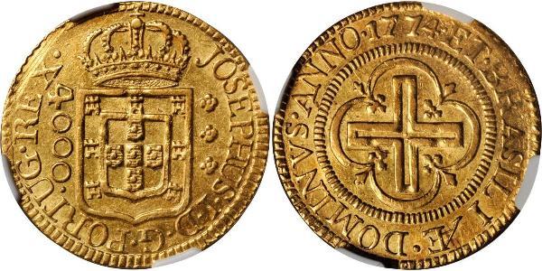 4000 Reis Brasile Oro Joseph I of Portugal (1714-1777)