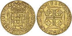 4000 Reis Reino de Portugal (1139-1910) Oro Juan V de Portugal (1689-1750)
