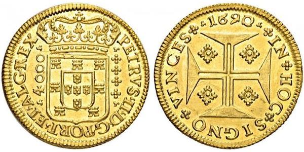 4000 Рейс Королевство Португалия (1139-1910) Золото 