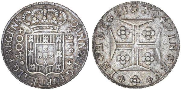 400 Reis Royaume de Portugal (1139-1910) Argent 