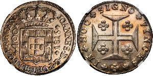 400 Reis Regno del Portogallo (1139-1910) Argento 