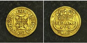 400 Reis Kingdom of Portugal (1139-1910) Gold John V of Portugal (1689-1750)