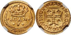 400 Reis Kingdom of Portugal (1139-1910) Gold John V of Portugal (1689-1750)