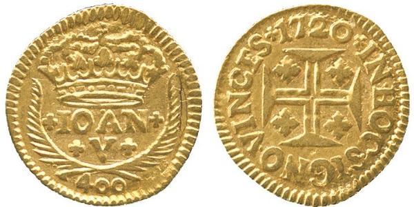 400 Reis Reino de Portugal (1139-1910) Oro Juan V de Portugal (1689-1750)