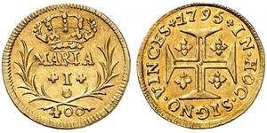 400 Reis 巴西 / 葡萄牙王國 (1139 - 1910) 金 Maria I of Portugal (1734-1816)