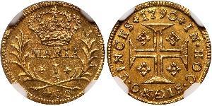 400 Reis 巴西 / 葡萄牙王國 (1139 - 1910) 金 Maria I of Portugal (1734-1816)