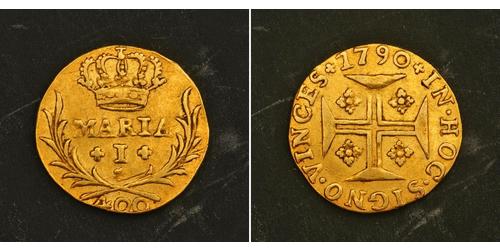 400 Reis 巴西 / 葡萄牙王國 (1139 - 1910) 金 Maria I of Portugal (1734-1816)