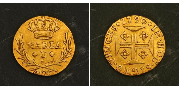 400 Reis 巴西 / 葡萄牙王國 (1139 - 1910) 金 Maria I of Portugal (1734-1816)