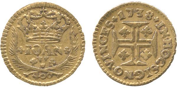 400 Reis 葡萄牙王國 (1139 - 1910) 金 若昂五世 (1689 - 1750)
