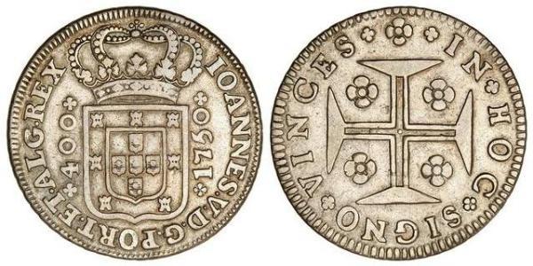 400 Рейс Королівство Португалія (1139-1910) Срібло 