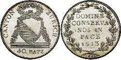 40 Batz Schweiz Silber 