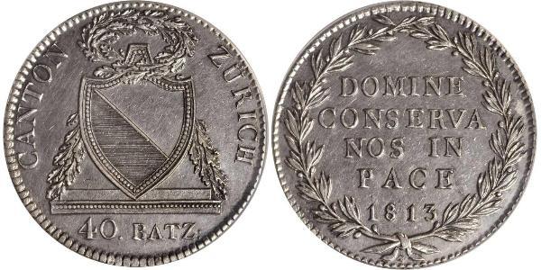 40 Batz Schweiz Silber 
