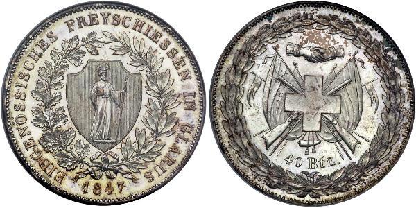 40 Batz Schweiz Silber 