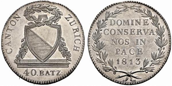 40 Batz Schweiz Silber 