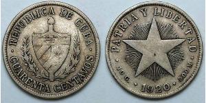 40 Centavo Cuba Argent 