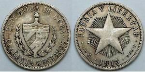 40 Centavo Cuba Plata 